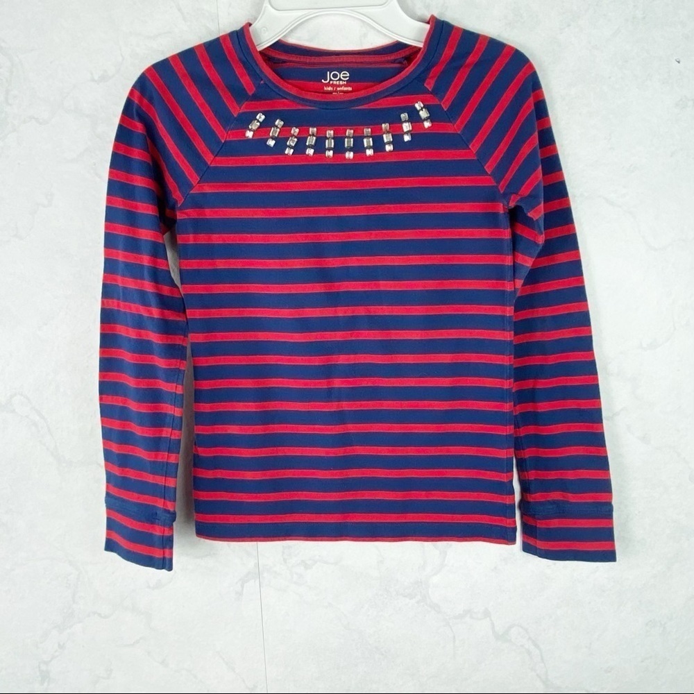 [Joe Fresh] Striped Gem Neckline Top